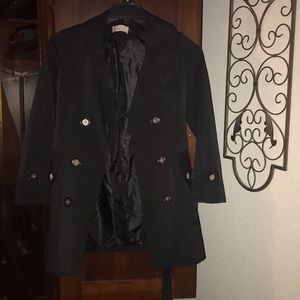 Fashionable lanhuacao Black Fitted Coat